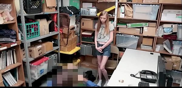  Blonde Teen Shoplyfter Fucked by Security Officer